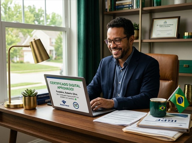 Brasileiro em Rhode Island emitindo certificado digital